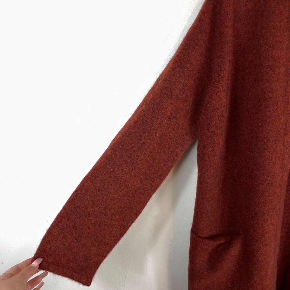 NWT Jenni Kayne Wool Yak Blend Open Front Cardigan Sweater Coat Rust Size L - Picture 4 of 8